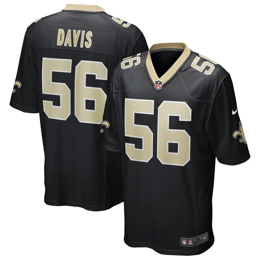 Men's New Orleans Saints Demario Davis Game Jersey Black