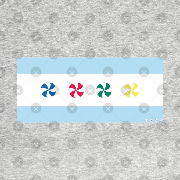 Pinwheel Chicago Flag 2.0 T-Shirt