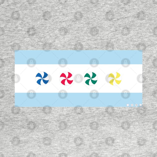 Pinwheel Chicago Flag 2.0 T-Shirt
