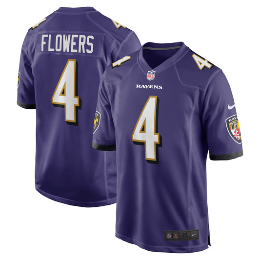 Zay Flowers Baltimore Ravens 2023 NFL Draft First Round Pick Game Jersey - Purple