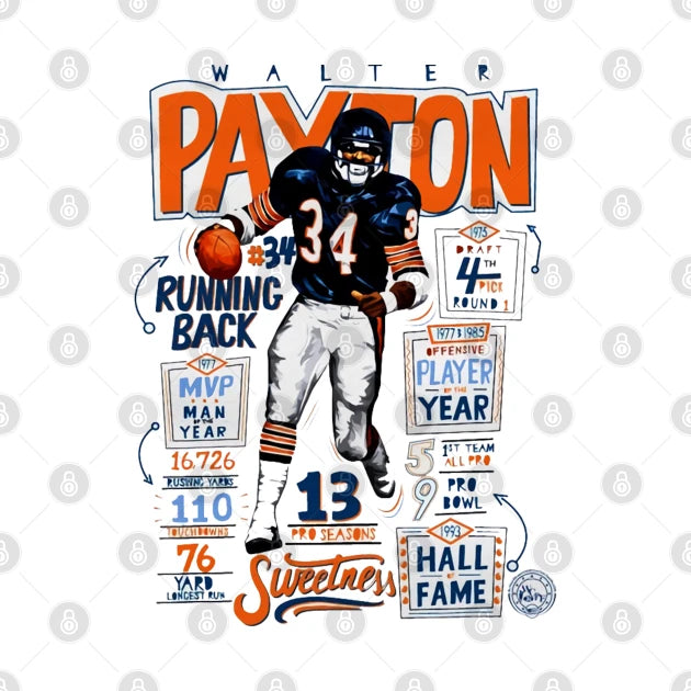 Walter Payton Chicago Stats T-Shirt