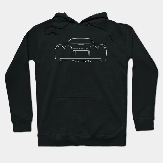 Chevrolet Corvette C5 Z06 - Rear Stencil, White Hoodie