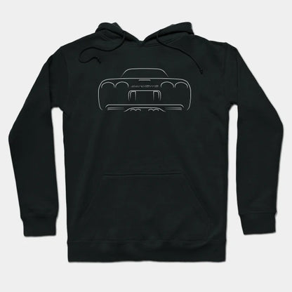 Chevrolet Corvette C5 Z06 - Rear Stencil, White Hoodie