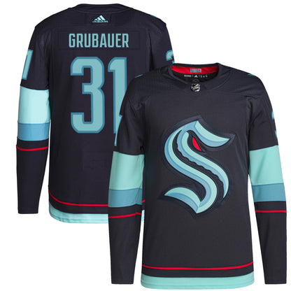Philipp Grubauer Seattle Kraken Home Authentic Primegreen Player Jersey - Navy