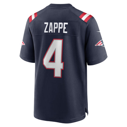 Bailey Zappe New England Patriots Game Player Jersey - Navy
