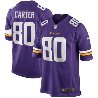 Cris Carter Minnesota Vikings Game Retired Player Jersey - Purple