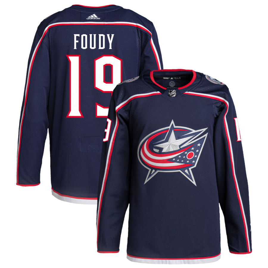 Liam Foudy Columbus Blue Jackets Home Primegreen Authentic Pro Jersey - Navy