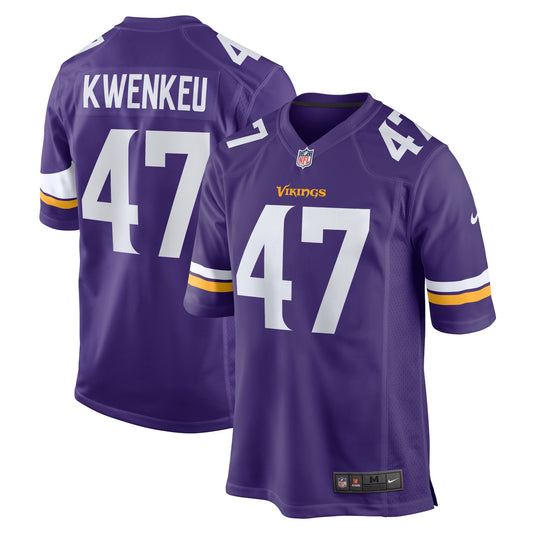 William Kwenkeu Minnesota Vikings Home Game Player Jersey - Purple