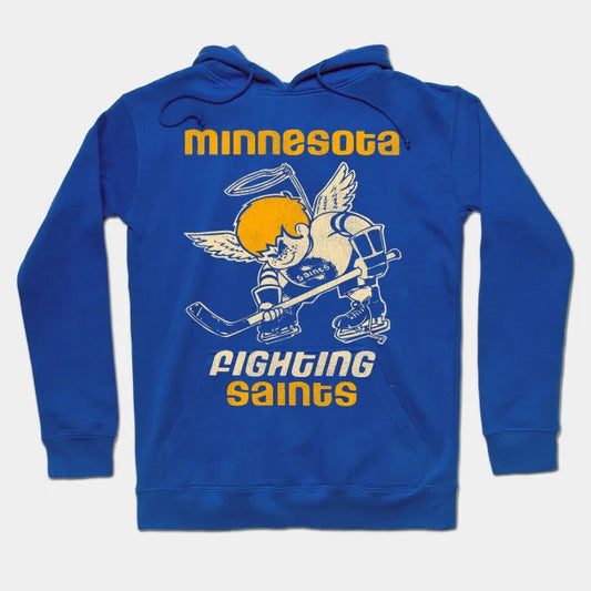 Defunct Minnesota Fighting Saints Hockey Team Hoodie