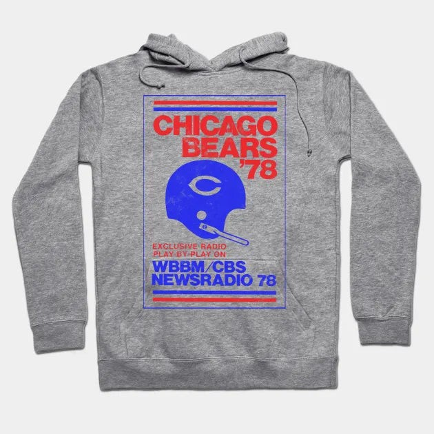 Chicago Bears 1978 --- Vintage Faded Look Design Hoodie
