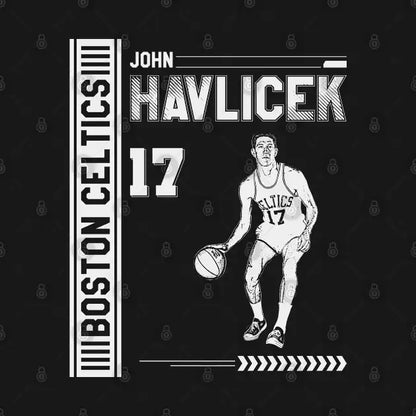 John Havlicek || White Retro Hoodie