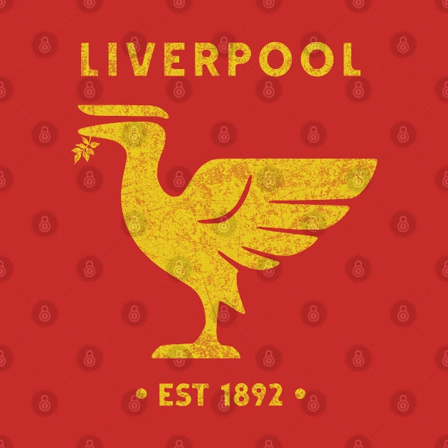 Liverpool Liverbird Retro Vintage Big Gold T-Shirt