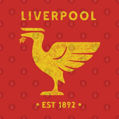 Liverpool Liverbird Retro Vintage Big Gold T-Shirt