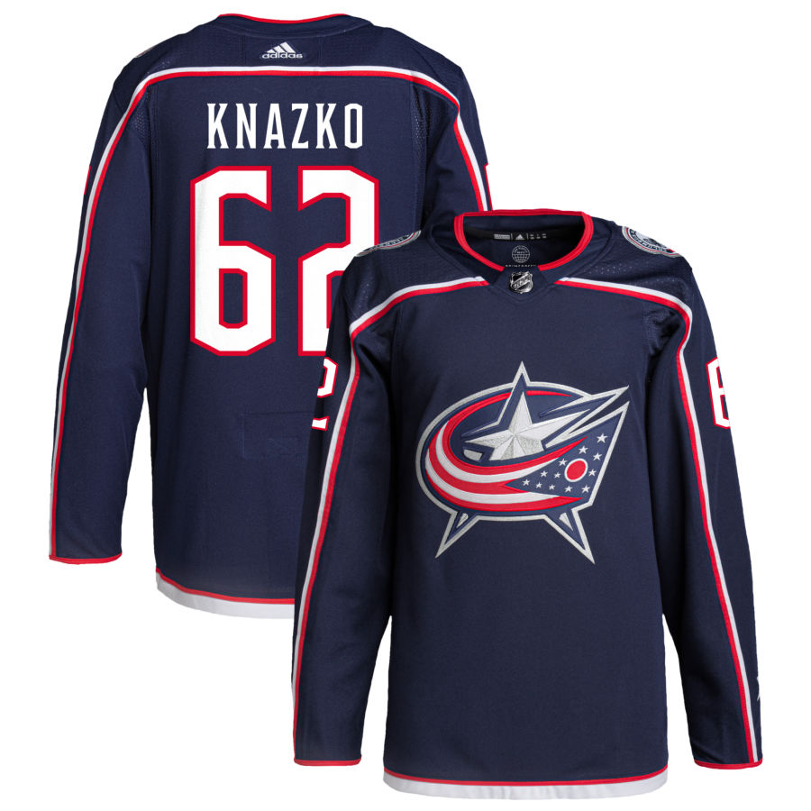 Samuel Knazko Columbus Blue Jackets Home Primegreen Authentic Pro Jersey - Navy