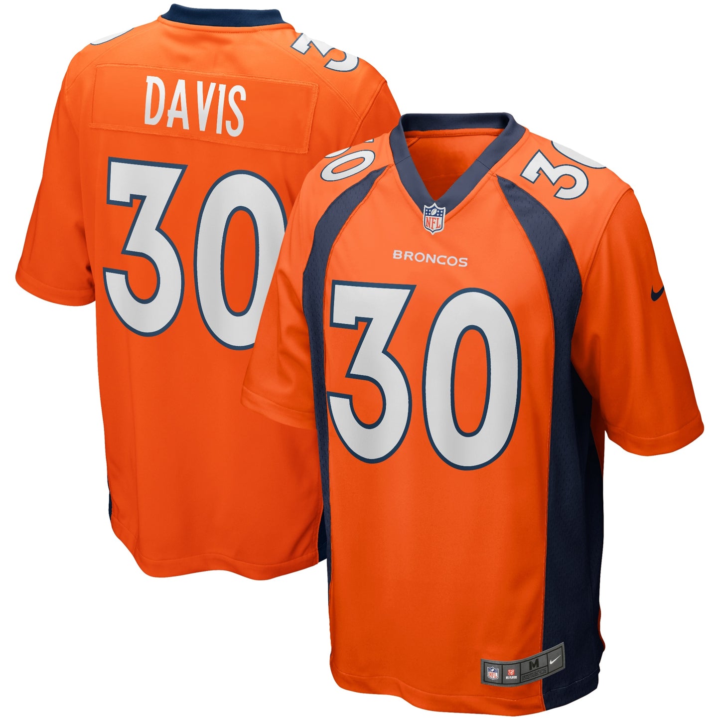 Terrell Davis Denver Broncos Game Retired Player Jersey - Orange