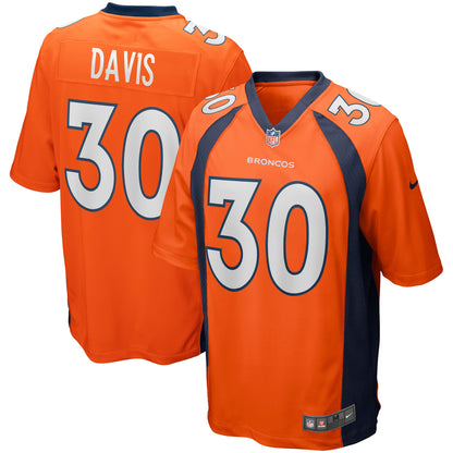 Terrell Davis Denver Broncos Game Retired Player Jersey - Orange