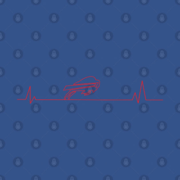 Buffalo Football Heartbeat Pulse T-Shirt