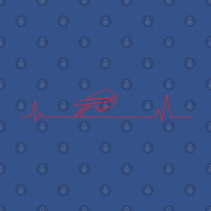 Buffalo Football Heartbeat Pulse T-Shirt