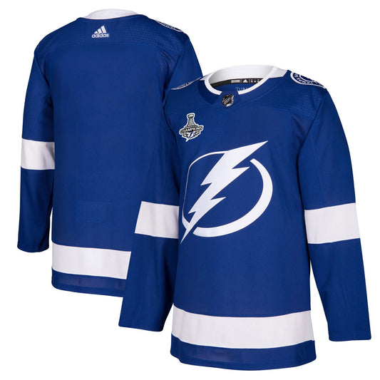 Tampa Bay Lightning 2021 Stanley Cup Champions Patch Authentic Jersey - Blue