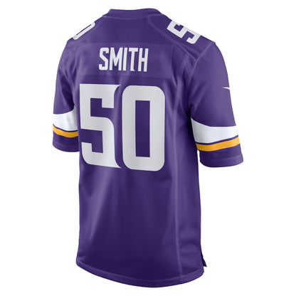 TJ Smith Minnesota Vikings Home Game Player Jersey - Purple
