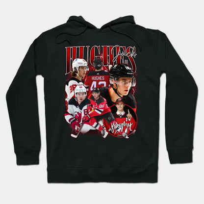 Jack Hughes Hockey Retro Bootleg Retro Bootleg Hoodie