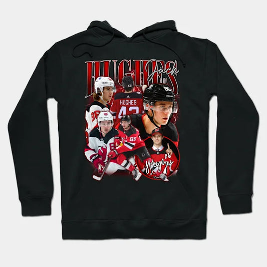 Jack Hughes Hockey Retro Bootleg Retro Bootleg Hoodie