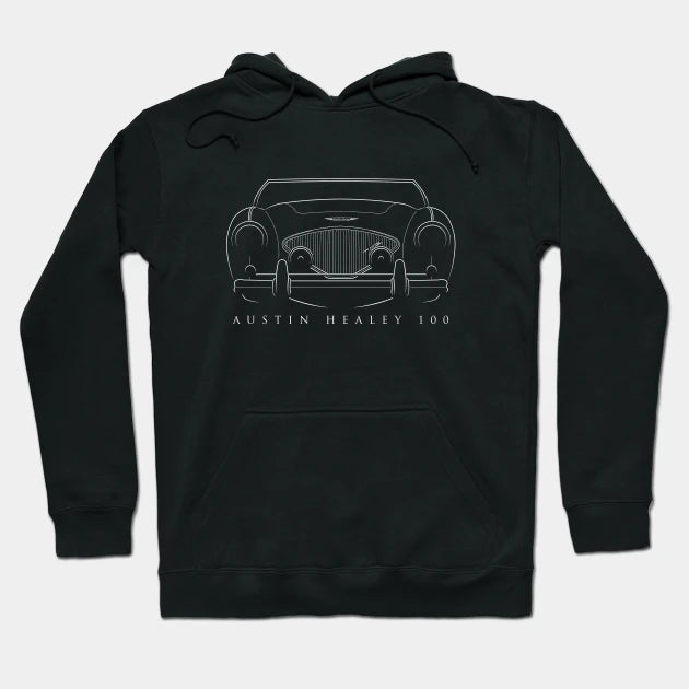 Austin Healey 100 - Front Stencil, White Hoodie