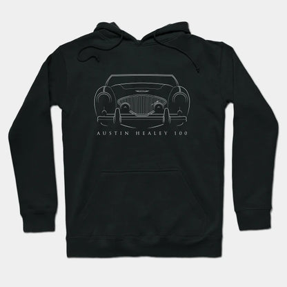 Austin Healey 100 - Front Stencil, White Hoodie