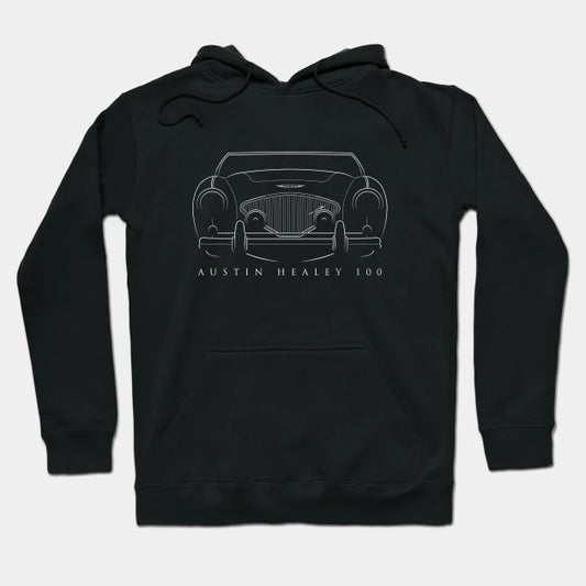 Austin Healey 100 - Front Stencil, White Hoodie