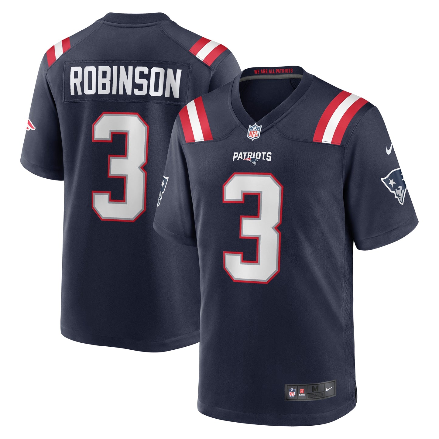 James Robinson New England Patriots Game Player Jersey - Navy