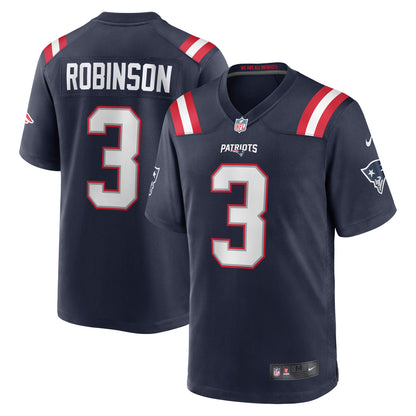 James Robinson New England Patriots Game Player Jersey - Navy