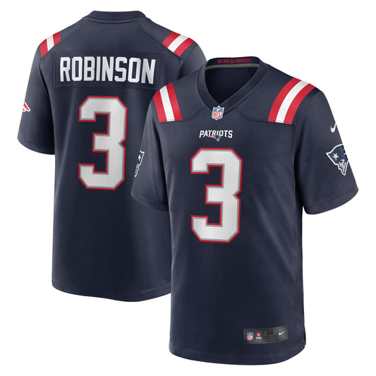 James Robinson New England Patriots Game Player Jersey - Navy