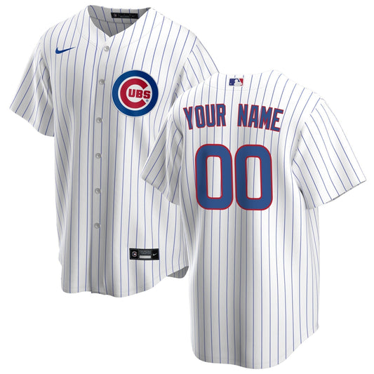 Chicago Cubs Home Pinstripe Men's Custom Replica Jersey
