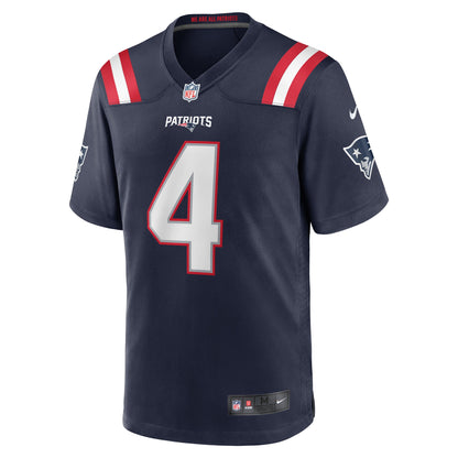 Bailey Zappe New England Patriots Game Player Jersey - Navy