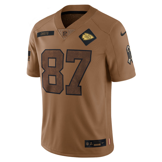 Travis Kelce Kansas City Chiefs 2023 Salute To Service Limited Jersey - Brown
