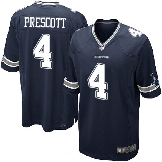 Men's Dallas Cowboys Dak Prescott Game Jersey Navy Blue