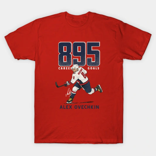 Alex Ovechkin #8 895 Goals Hockey Cartoon-Khao802 T-Shirt