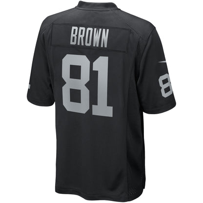 Tim Brown Las Vegas Raiders Game Retired Player Jersey - Black