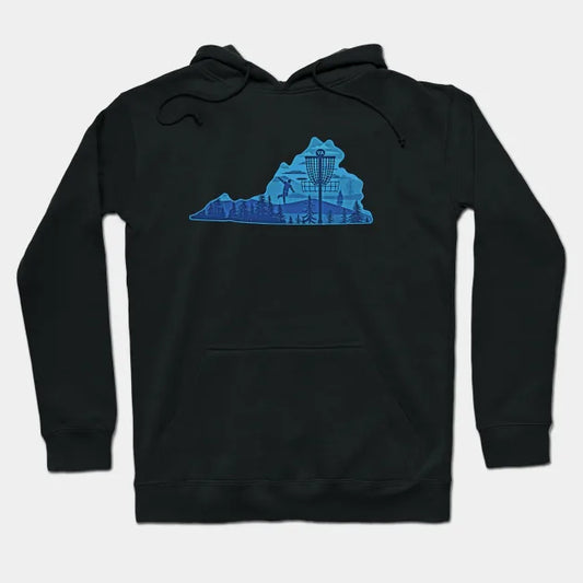 Virginia Blue Ridge Mountain Disc Golf State Art Hoodie