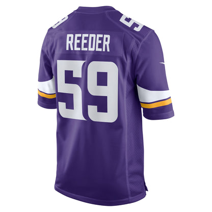 Troy Reeder Minnesota Vikings Game Jersey - Purple