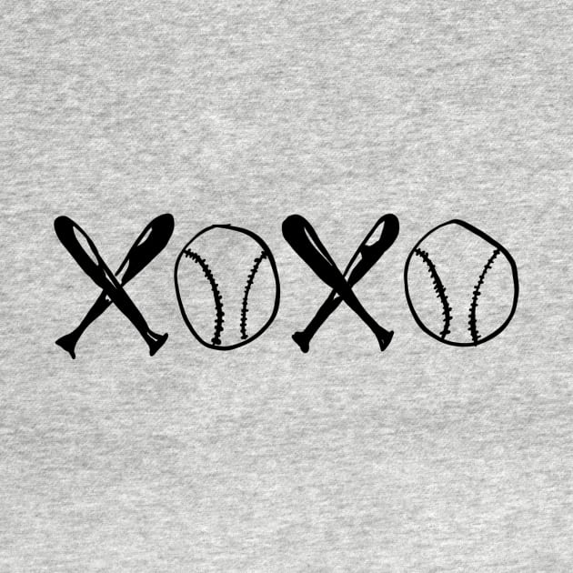 Xoxo, Crossed Baseball Bats And Baseballs T-Shirt