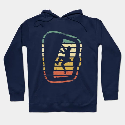 Climbing Rock Climber Carabiner Retro Design Hoodie