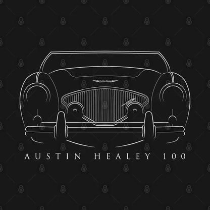 Austin Healey 100 - Front Stencil, White Hoodie