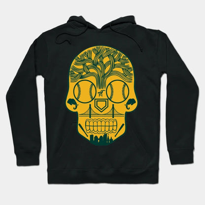 Oakland Baseball Sugar Skull Sticker Hoodie