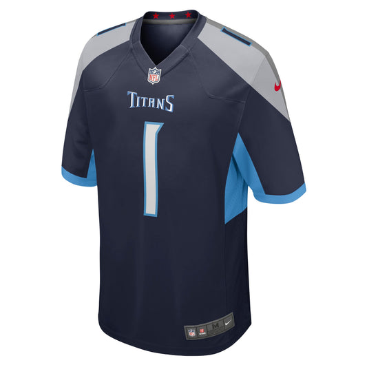 Number 1 Dad Tennessee Titans Game Jersey - Navy