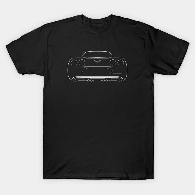 Chevrolet Corvette C6 - Rear Stencil, White T-Shirt