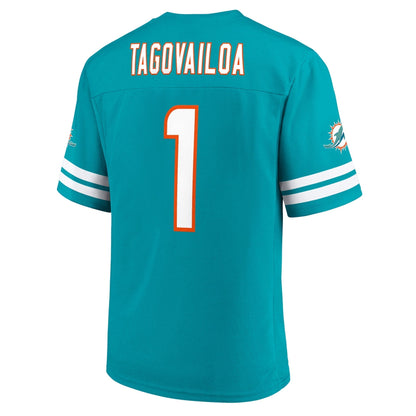 Men's Fanatics Branded Tua Tagovailoa Aqua Miami Dolphins Replica Player Jersey