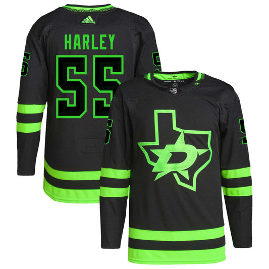 Thomas Harley Dallas Stars Alternate Primegreen Authentic Pro Jersey - Black