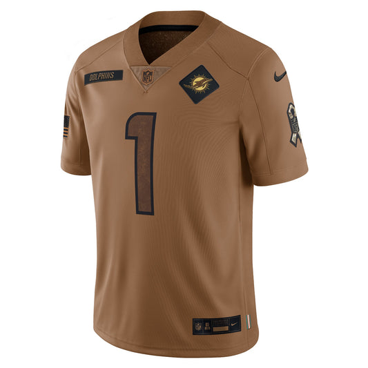 Tua Tagovailoa Miami Dolphins 2023 Salute To Service Limited Jersey - Brown
