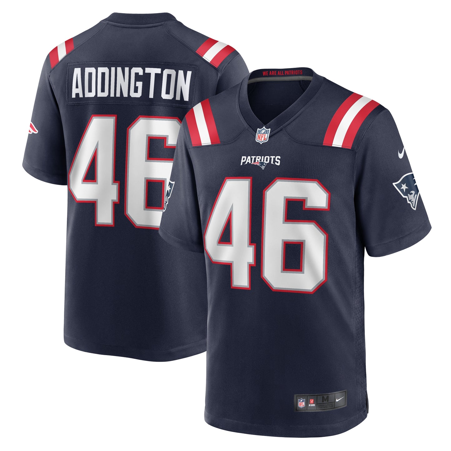 Tucker Addington New England Patriots Home Game Player Jersey - Navy